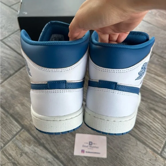 Brand New Air Jordan 1 Mid Men’s Sneakers “Industrial Blue” - Picture 8 of 12